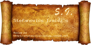 Stefanovics Izaiás névjegykártya